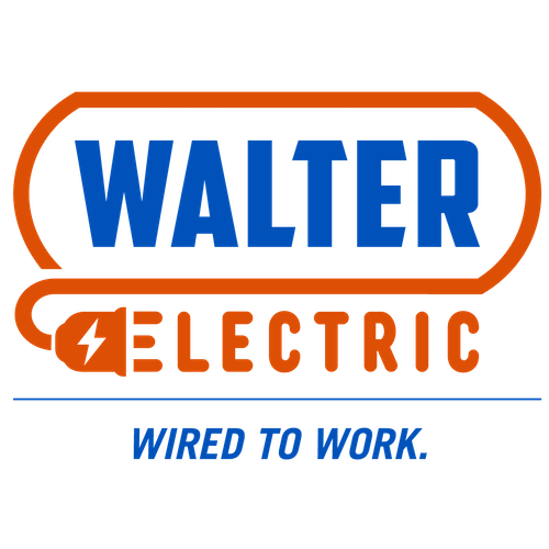 Logo that reads, "Walter Electric. Wired to work."